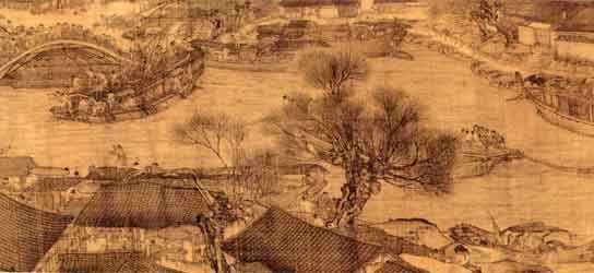 Detail of 'Qingming shanghe tu' tapestry