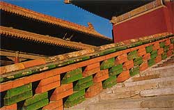 Fig. 7 Glazed ceramic bricks from the balustrade of a staircase in the courtyard of the Qianqing Gong (Hall of Celestial Purity), Forbidden City, Beijing 