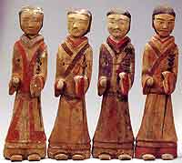 Fig. 16 
Painted pottery guard figurines
2nd century BCE